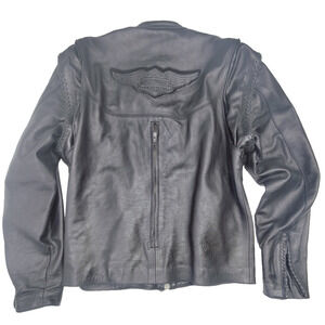 Harley Davidson Willie G Men's Sz Large Leather Jacket/Vest Black NO LINER 80's